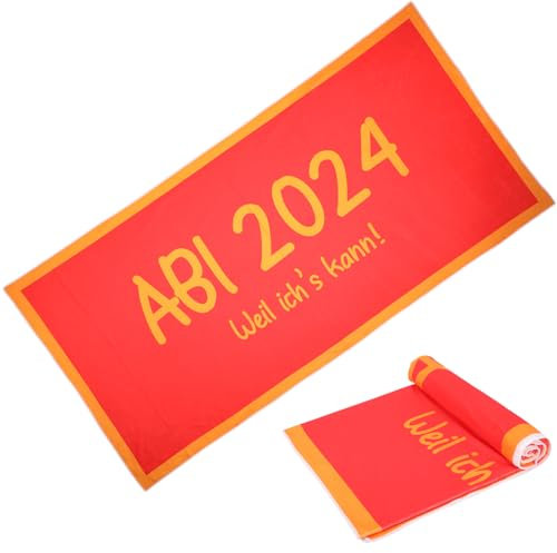 IMPPTE Abitur 2024 Geschenke Badetuch Abi 2024 Handtuch 80x160cm Strandtuch Strandlaken Duschtuch Pool Strandtücher Badehandtuch Rot für Abschlussfahrt Geburtstag Dusche Schwimmen
