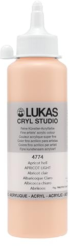 Lukas CRYL Studio Künstler-Acrylfarbe, Apricot Light, 250 ml Flasche - Hochpigmentierte Acrylfarben für Leinwandmalerei, großformatige Werke - mittelviskos, wassermischbar, schnell trocknend