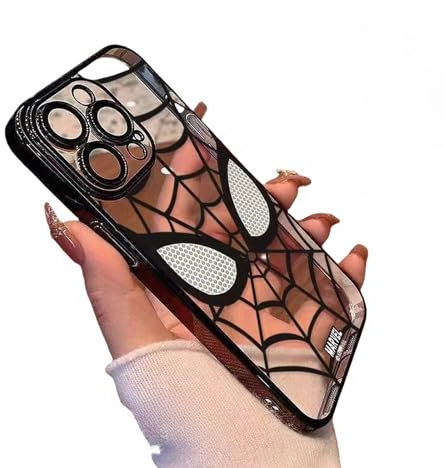 YAAYAGO Spider Man Handyhülle für iPhone 15 Hülle Dazzling Cool Spider Man Für IPhone15 14 13 12 11 Pro Max Anti Drop Phone Hülle-Für iPhone 15 Pro-Schwarz