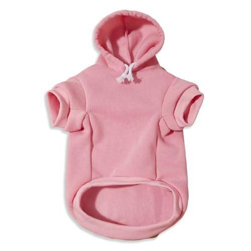 Monkimau Hundepullover Hoodie für kleine bis große Hunde – Warmer Fleece – Herbst- und Winterkleidung – XS bis XXXL – 10 Farben (Rosa, L)
