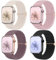 Mastten 4 Pezzi Cinturini Compatible con Cinturino Apple Watch 40mm 41mm 38mm 42mm per Donne Uomini, Cinturino Intrecciato Elastico Sportivo Regolabile per iWatch SE2 SE 10 9 8 7 6 5 4 3 2 1 Ultra