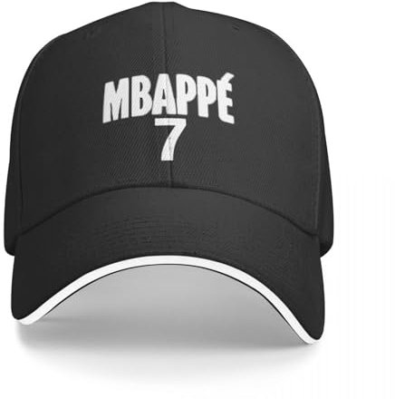 WVVCXCC Unisex Weiß KM Mbappe Nummer 7 Mehrfarbige Baseballkappe Für Damen Sport Kokette Strand Sonnenschutz Hut 2024 Peaked Cap Geburtstagsgeschenk