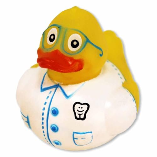 Zahnarzt Gummiente – Ca. 5 cm, Niedliche Gestaltung, Aus Vinyl, 3 Motive Wählbar (Zahnarzt)