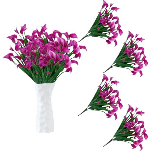 astylishome Unechte Blumen 112 Stück Künstlich Calla Lilie Pflanzen Braut Blume Berührung Familie Dekoration Party Hochzeit Hotel Dekoration Blumenstrauß 0610