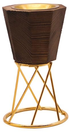 Ciieeo Holz Weihrauchbrenner Räuchergefäß Metallrahmen Arabischer Aromabrenner Dekorativer Hoher Sockel Für Innendekoration Und Eid Feier