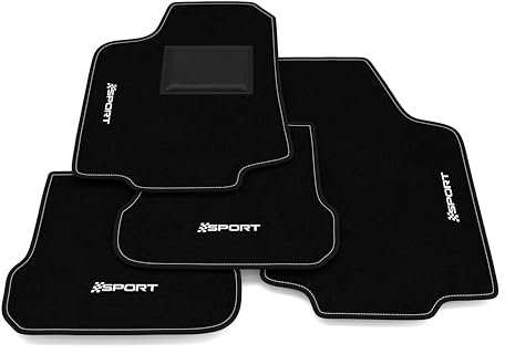 Fußmatten kompatibel mit Volkswagen Golf 3 - Cabrio 1993-1998, Sport Stickerei, maßgeschneidertes Auto-Fußmatten-Set, Teppich Set