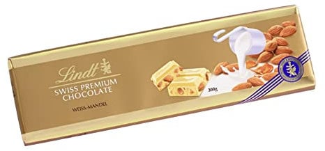 Lindt Schokolade Weiße Mandel | 300 g Tafel | Weiße Schokolade mit ganzen gerösteten Mandeln und Mandel-Krokant | Schokoladentafel | Schokoladengeschenk