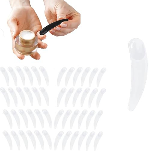 STOUCLA Mini Spatole Cosmetiche, Dosatori per Crema Viso, per Maschere Viso, Lozioni, Detergenti viso e Idratanti, 200 Pezzi, Bianco