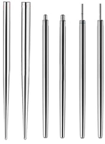 fufupaw 6 Stück Piercing Einführhilfe, Piercing Nadel, Piercing Set, Pircingssets Selber Stechen, Piercingnadel, Edelstahl Piercing Einführhilfe Nadeln für Ohr, Nase, Lippe, Bauchnabel und Mehr