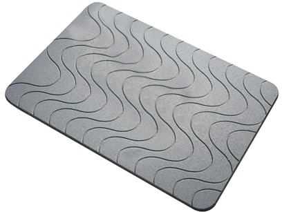 Badteppich aus Kieselstein, schnell trocknend, rutschfest, schnell trocknend, waschbar, für Bad und Küche