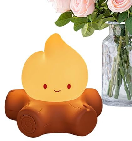 Genérico Lámpara de Llama, Luz Nocturna Cálida, Lámpara de Mesa Recargable y Regulable Accesorios de Escritorio para Decoración en Rincón de Lectura, Habitación Infantil, Dormitorio y Sala de Estar