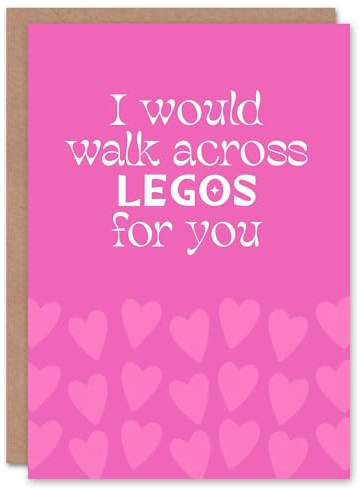 Artery8 I Would Walk Across Toy Blocks For You Funny Romance Anniversary Card