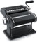 Arendo - Nudelmaschine Pasta Maker – Edelstahl – Nudelpresse – 7 einstellbare Stärken - manuell - Duplexvorsatz für Tagliolini Spaghetti Fettuccine Tagliatelle 2mm und 6 mm - Schwarz Matt
