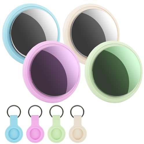 4 Pack Air Tracker Tag with Color Silicone Protective Case, Item Finder Works with Find My App (iOS Only), Smart Tracker Tag for Luggage, Wallets, Keys