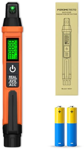 POROMETISTO ND01 Geigerzähler Nuklearstrahlungsdetektor - Tragbarer Beta Gamma Röntgenstrahlen Dosimeter mit REAL/AVG/ACC Modus, LCD-Anzeige, Auto Power-Off & Batteriewarnung für Zuhause, EDC, Outdoor