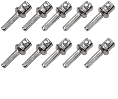 Desiumite Bohrer-Adapter für Schornstein-Reinigungsbürste, verzinktes Metall, Verbindungsglied für elektrische Bohrmaschine und rotierende Kaminbürste, langlebig, kompatibel mit (10 Stück)