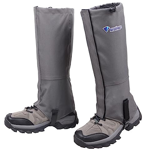 Azarxis Outdoor Gamaschen wasserdichte Wandergamaschen Atmungsaktive Beinschutz Gaiter Herren Damen Regengamaschen für Wandern Jagd Fahrrad (Dunkelgrau, S)