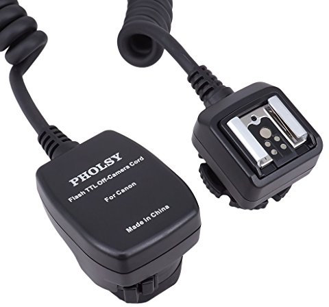 PHOLSY E-TTL Kamera Blitzkabel Blitz Zubehör Verbindungskabel für Canon - 2 m, ähnlich Canon OC-E3 externes Blitzkabel