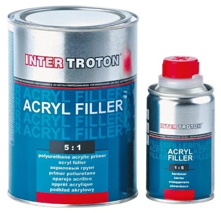 Troton HS FÜLLER GRUNDIERUNG 2K Acryl Primer 5:1 0,8L Schwarz +HÄRTER 0,16 Inter