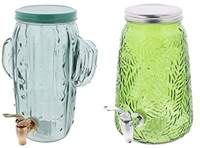 Getränkespender Kaktus 4 Liter inkl. Zapfhahn Saftspender Glaskrug Dispenser (Kaktus)