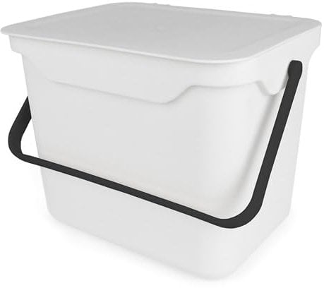 All-Green Easy Eco White Compost Caddy/Food Recycling Kitchen Waste Bin - 5 Litre (5L)