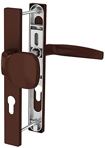 Premium Drückergarnitur Victory DHS 92mm - Rechteckig - Griff-Knauf, Farbe:Braun RAL 8017, Schildbreite:25mm