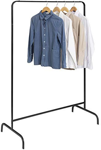 EUGAD Kleiderständer Garderobenständer Wäscheständer, Garderoben Kleider Ständer, Kleiderstange Schwarz, 99x46x153cm, Heavy Duty Cloth Rail