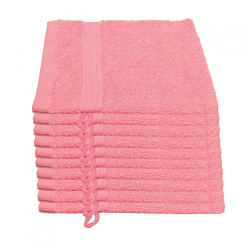 Julie Julsen 10er Pack Waschlappen 29 Farben erhältlich weich und saugstark 500gsm Öko Tex Rosa 15 x 21 cm B-Ware