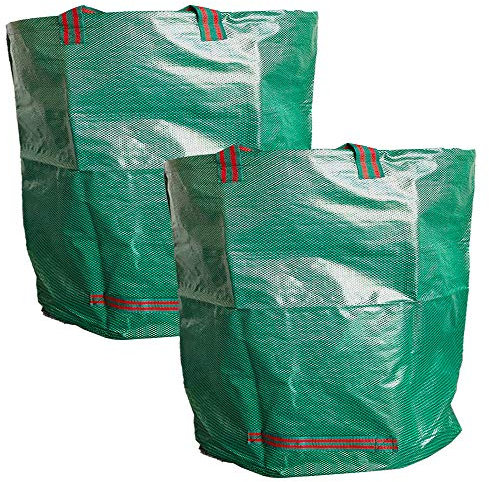 ANSIO Garden Waste Bags 500L Pack of 2,Heavy duty Garden Bags, Reusable Garden Sacks with Handles, Ideal for Collecting Garden Waste, Plant waste grass and Leaves - Garden Bin Bags