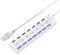 Radiancy Inc USB HUB Docking Station Splitter 7 Ports USB Hub 2.0 USB Splitter High Speed 480Mbps With ON/OFF Switch, 7 LED Extension Data Hub (Color : White)