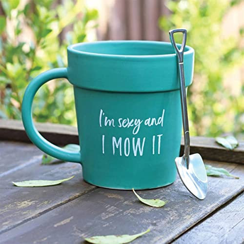Plant Pot Shaped Novelty Mug Complete with Silver Shovel Spoon