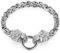 Flongo Herren Armband Männer Königskette Armreif Armkette Löwenkopf Fahrradkette Motorradkette Silber Biker Herren-Accessoires