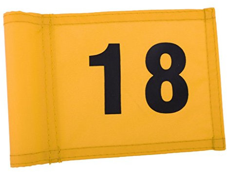 U/D Replacement Backyard Practice Golf Flag - Yellow, Number 18 (10' x 5')
