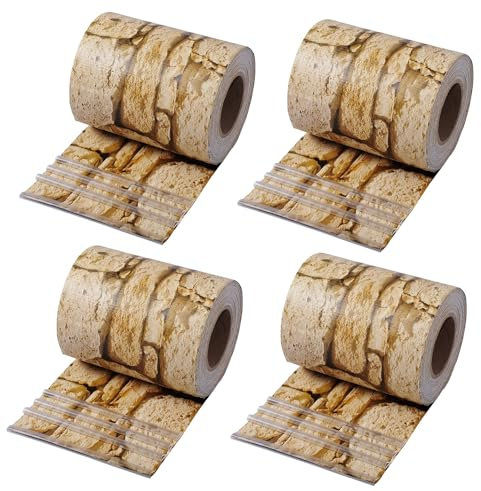 WOLTU Sichtschutzstreifen für doppelstabmatten 450 g/m² PVC, Doppelstabmattenzaun Blickdicht Wetterfest Windschutz 19 cm x 140 m, Sichtschutz zaun für Balkon inkl.100 Befestigungsclips, Sandstein
