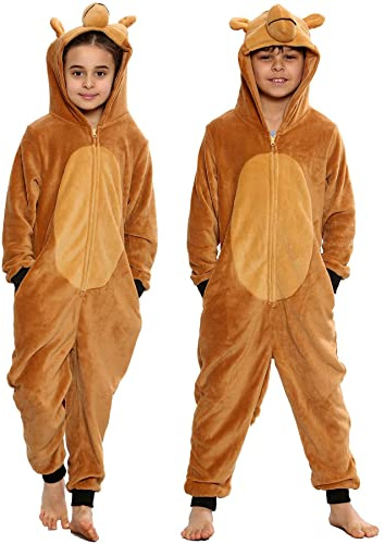 A2Z 4 Kids Animal Onesie for Kids Girls Boys Super Soft Costume Onesie - E.S Camel 11-12