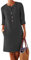 OMZIN Women's Linen Tunic Dress Cotton Summer Loose Shirt Midi Dresses with Pockets Blk M