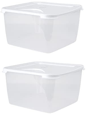 Set Of 2 Large Food Storage Container 15L Box Food Preserve Cake Tub 32.5cm x 18cm