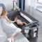 BabyBond Baby Stubenwagen Nachttisch, Pack and Play mit Bettlaken, Wickeltisch und Musik-Mobile von Neugeborenen bis Kleinkindern, tragbarer großer Spielplatz