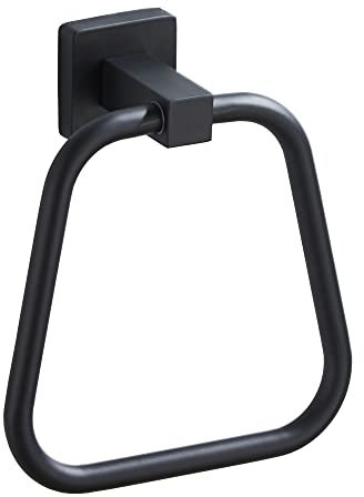 Matte Black Towel Ring for Bathroom, Kitchen Bath Towel Holder Hangers Wall Mount Heavy Duty Stainless Steel
