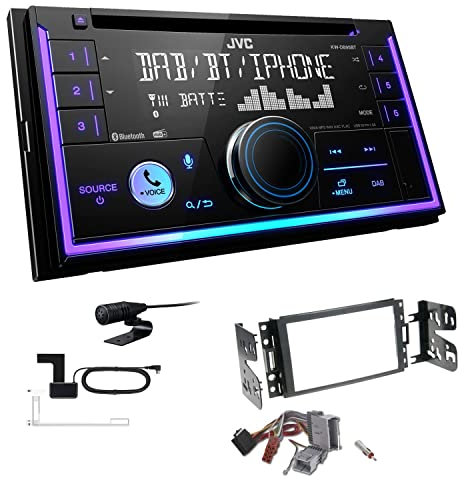 JVC KW-DB95BT 2-DIN Autoradio CD-Receiver Digitalradio DAB+ Bluetooth USB passend für GM Hummer H3 2005-2013 schwarz