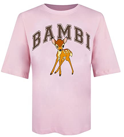 Cotton Soul Disney Bambi Collegiate Damen Oversize-T-Shirt, Hellrosa, Light Pink, M