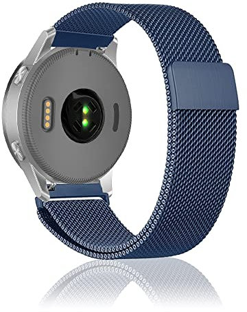 Niboow 22mm Armband für Garmin Venu 3/Venu 2, Edelstahl Metall Uhrenarmband Armbänder für Garmin Forerunner 265/ Forerunner 255/Forerunner 255 Music/Vivoactive 4/Huawei Watch GT 4 46mm/Watch 4-Blau