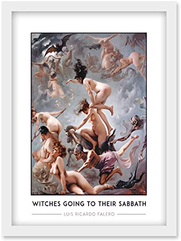 Wee Blue Coo Luis Ricardo Falero Witches Going To Their Sabbath Painting Artwork Framed Wall Art Print A4