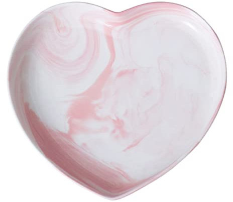 Piatti in ceramica, Piatti di carta partito rosa, Cuore Dessert Piatti, Piatto di cibo a forma di cuore in ceramica, Piatti di frutta, Piatti di insalata, Snack Antipasto Piatto di portata,22.3cm