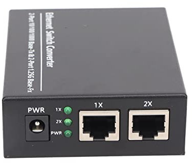 Gigabit Ethernet LWL Medienkonverter Glasfaser mit, Built-in 1Gb Singlemode SC Transceiver, 2-Port Fiber Optic Ethernet Transceiver, mit European Power Adapter für Laptop, PC,