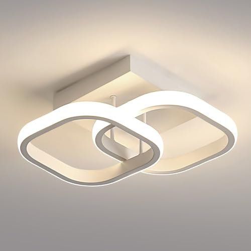 Osairous LED Deckenleuchte Moderne, Deckenlampe LED Quadratisch Weiß 2137LM, Deckenbeleuchtung Lampen aus Aluminium für Schlafzimmer Wohnzimmer Küche Korridor, Natürliches Licht 4500K, 29CM