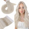 Hetto Tape Extensions Echthaar Blond Tape in Extensions Echthaar Remy Unsichtbar Skin Weft Platinblond #60A 55cm 50g