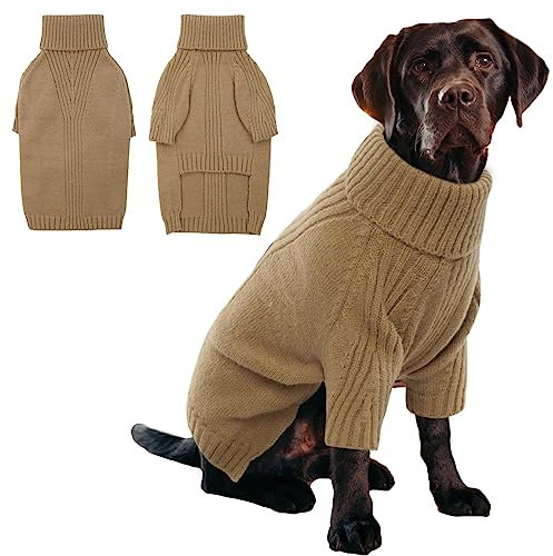 IECOii Hundepullover, Warmer Rollkragen Sweater für Kleine Mittelgroße Große Hunde, Winter Hundebekleidung für Katzen, Chihuahua, Französische Bulldogge, Labrador