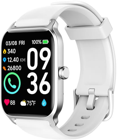 Montre Connectée (Émettre et Répondre Appels), 1,8 Smartwatch avec Alexa Intégré, Montre Intelligente Femme/Homme avec Fréquence Cardiaque/Sommeil/SpO2, Tracker avec 100+ Modes Sportifs, Étanche IP68