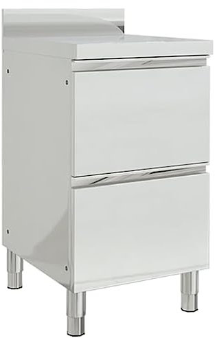 KOIECETA Gastro Küchenschrank mit 2 Schubladen Edelstahlschrank Arbeitsschrank Arbeitstisch Schrank Gastronomie Schubladenschrank Edelstahl